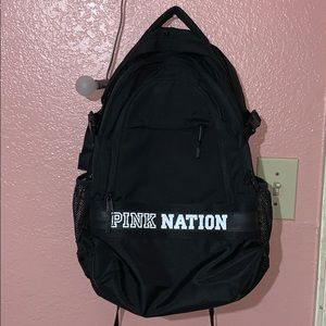 Black and White Pink College Campus Backpack